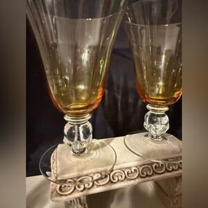 2 Charter Club Amber water/wine goblets. 14oz
